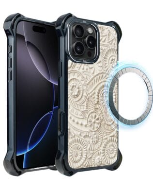 Etui do iPhone 16 Pro IBIZU DropGuard Ultra z MagSafe, Amalfi, Piaszczysty ornament