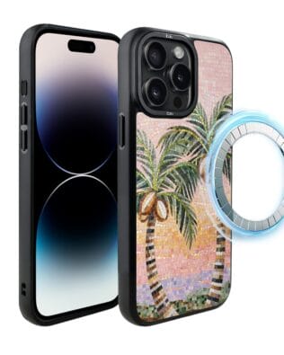 Etui do iPhone 14 Pro Max IBIZU DropGuard Matt z MagSafe, Modern Classics, Sycylijska palma