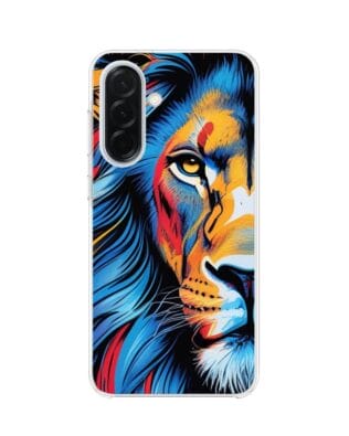 Etui do Samsung Galaxy A37 z MagSafe przeźroczyste, silikonowe Flexi, Dzika Mandala, Lwie spojrzenie