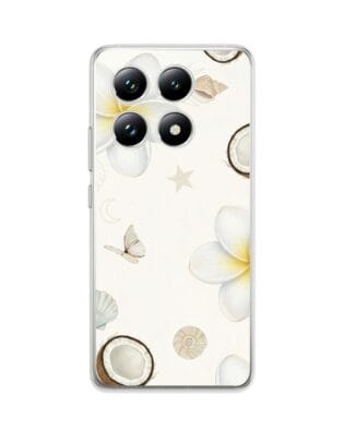 Etui do Xiaomi 14T Pro przeźroczyste, silikonowe Flexi, Summer Patterns, hawajskie kokosy