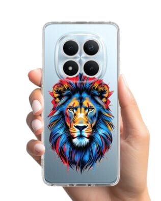 Etui do Xiaomi Redmi Note 15 Pro 5G przeźroczyste, silikonowe Flexi, Dzika Mandala, Lew