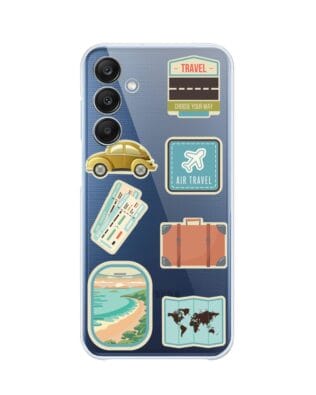 Etui do Samsung Galaxy M35 5G przeźroczyste, silikonowe Flexi, pocztowe znaczki