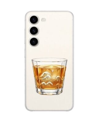 Etui do Samsung Galaxy S23 przeźroczyste, silikonowe Flexi, Paradise, Whiskey on the rocks