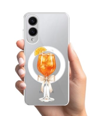 Etui do Samsung Galaxy S25 Edge z MagSafe przeźroczyste, silikonowe Flexi, Paradise, Aperol Spritz