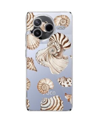 Etui do Xiaomi POCO F7 Pro przeźroczyste, silikonowe Flexi, Summer Patterns, ozdobne muszle