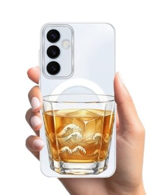 Etui do Samsung Galaxy A55 5G z MagSafe przeźroczyste, silikonowe Flexi, Paradise, Whiskey on the rocks