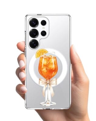 Etui do Samsung Galaxy S25 Ultra z MagSafe przeźroczyste, silikonowe Flexi, Paradise, Aperol Spritz