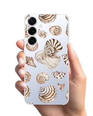 Etui do Samsung Galaxy S25 Plus przeźroczyste, silikonowe Flexi, Summer Patterns, ozdobne muszle