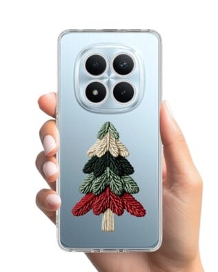 Etui do Xiaomi Redmi Note 15 Pro 5G przeźroczyste, silikonowe Flexi, Przytulne święta, Dziana choinka