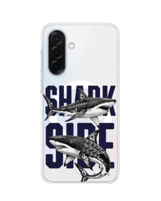 Etui do Samsung Galaxy A36 5G z MagSafe przeźroczyste, silikonowe Flexi, Summer Patterns, Shark side