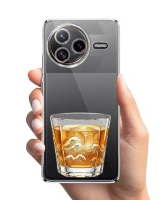 Etui do Xiaomi POCO F7 Ultra przeźroczyste, silikonowe Flexi, Paradise, Whiskey on the rocks