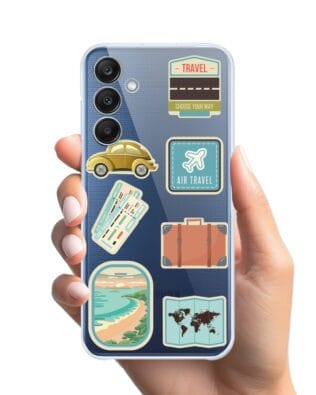Etui do Samsung Galaxy M35 5G przeźroczyste, silikonowe Flexi, pocztowe znaczki