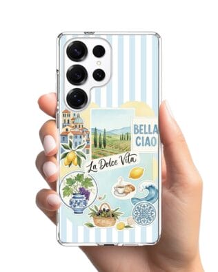 Etui do Samsung Galaxy S25 Ultra z MagSafe przeźroczyste, silikonowe Flexi, Italian Summer, La Dolce Vita
