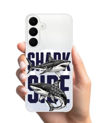 Etui do Samsung Galaxy A25 5G z MagSafe przeźroczyste, silikonowe Flexi, Summer Patterns, Shark side