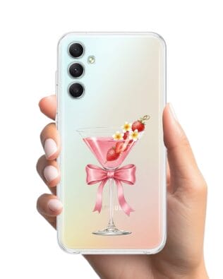 Etui do Samsung Galaxy A34 5G przeźroczyste, silikonowe Flexi, Paradise, Strawberry Martini