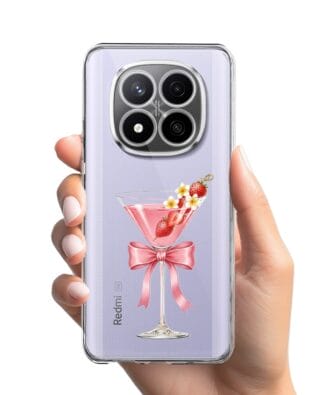 Etui do Xiaomi Redmi Note 14 Pro 4G przeźroczyste, silikonowe Flexi, Paradise, Strawberry Martini