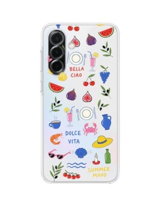 Etui do Samsung Galaxy A36 5G przeźroczyste, silikonowe Flexi, Italian Summer, kolorowe wakacje