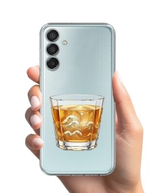 Etui do Samsung Galaxy M15 5G przeźroczyste, silikonowe Flexi, Paradise, Whiskey on the rocks