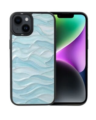 Etui do iPhone 14 Plus IBIZU DropGuard Matt z MagSafe, Aqua Glass, błękitne fale