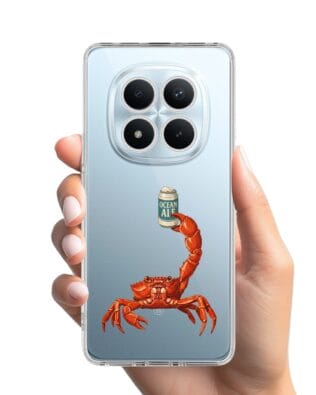 Etui do Xiaomi Redmi Note 15 4G przeźroczyste, silikonowe Flexi, Paradise, krab z piwem