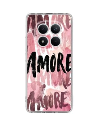 Etui do Xiaomi Redmi Note 15 4G przeźroczyste, silikonowe Flexi, Positive Vibes, Amore Amore