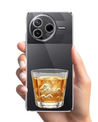 Etui do Xiaomi POCO F7 Pro przeźroczyste, silikonowe Flexi, Paradise, Whiskey on the rocks