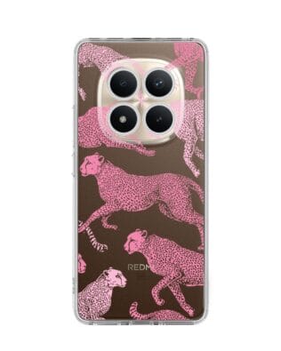 Etui do Xiaomi Redmi Note 15 Pro Plus 5G przeźroczyste, silikonowe Flexi, Mystic, Różowe pumy