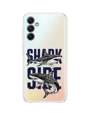 Etui do Samsung Galaxy A34 5G przeźroczyste, silikonowe Flexi, Summer Patterns, Shark side