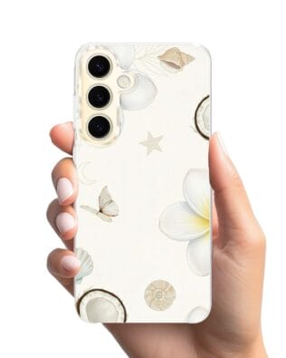 Etui do Samsung Galaxy S24 z MagSafe przeźroczyste, silikonowe Flexi, Summer Patterns, hawajskie kokosy