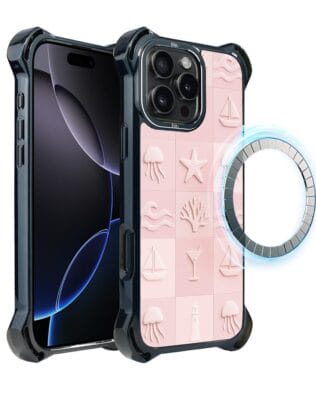 Etui do iPhone 16 Pro IBIZU DropGuard Ultra z MagSafe, Amalfi, Koralowy klub
