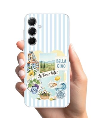 Etui do Samsung Galaxy A55 5G przeźroczyste, silikonowe Flexi, Italian Summer, La Dolce Vita