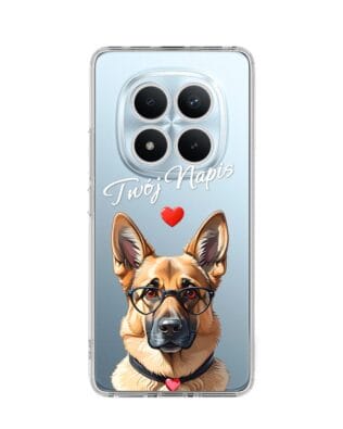 Etui do Xiaomi Redmi Note 15 Pro 4G przeźroczyste, silikonowe Flexi, Puppy Love, pies rasy Owczarek Niemiecki
