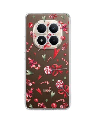 Etui do Xiaomi Redmi Note 15 Pro Plus 5G przeźroczyste, silikonowe Flexi, Cukierki świąteczne