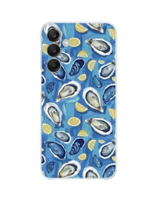 Etui do Samsung Galaxy M35 5G przeźroczyste, silikonowe Flexi, Summer Patterns, ostrygi z cytrynką