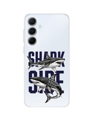 Etui do Samsung Galaxy A55 5G przeźroczyste, silikonowe Flexi, Summer Patterns, Shark side