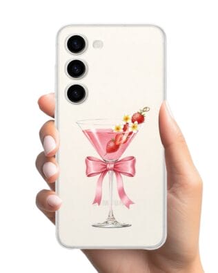 Etui do Samsung Galaxy S23 FE 5G przeźroczyste, silikonowe Flexi, Paradise, Strawberry Martini
