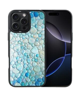 Etui do iPhone 16 Pro Max IBIZU DropGuard Matt z MagSafe, Aqua Glass, turkusowe krople