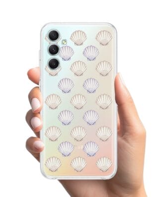 Etui do Samsung Galaxy A34 5G przeźroczyste, silikonowe Flexi, Summer Patterns, pastelowe muszelki