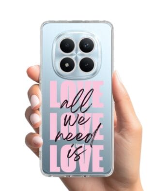 Etui do Xiaomi Redmi Note 15 Pro Plus 5G przeźroczyste, silikonowe Flexi, Positive Vibes, All We Need Is Love