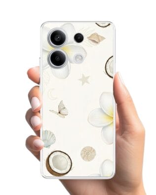 Etui do Xiaomi Redmi Note 13 Pro 5G przeźroczyste, silikonowe Flexi, Summer Patterns, hawajskie kokosy