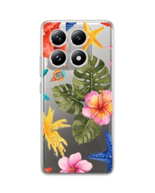 Etui do Xiaomi 14T Pro przeźroczyste, silikonowe Flexi, Summer Patterns, tropikalny wzór