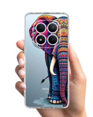 Etui do Xiaomi Redmi Note 15 Pro 5G przeźroczyste, silikonowe Flexi, Dzika Mandala, Słoń