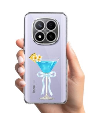 Etui do Xiaomi Redmi Note 14 Pro 4G przeźroczyste, silikonowe Flexi, Paradise, Blue Hawaii