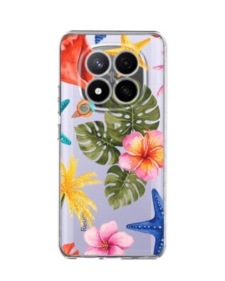 Etui do Xiaomi Redmi Note 14 Pro 4G przeźroczyste, silikonowe Flexi, Summer Patterns, tropikalny wzór