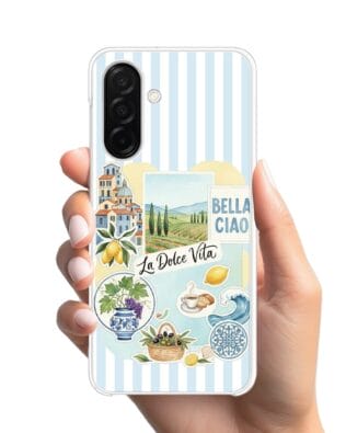 Etui do Samsung Galaxy A26 5G z MagSafe przeźroczyste, silikonowe Flexi, Italian Summer, La Dolce Vita