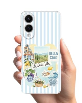 Etui do Samsung Galaxy S25 Edge przeźroczyste, silikonowe Flexi, Italian Summer, La Dolce Vita