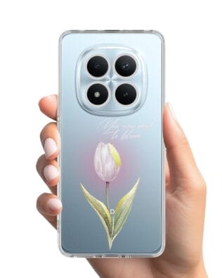 Etui do Xiaomi Redmi Note 15 Pro 5G przeźroczyste, silikonowe Flexi, kwiaty, tulipan