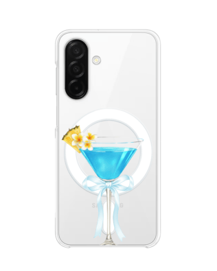 Etui do Samsung Galaxy A26 5G z MagSafe przeźroczyste, silikonowe Flexi, Paradise, Blue Hawaii