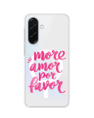 Etui do Samsung Galaxy A37 z MagSafe przeźroczyste, silikonowe Flexi, Positive Vibes, More amore per favore