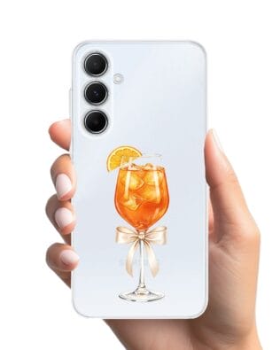 Etui do Samsung Galaxy A55 5G przeźroczyste, silikonowe Flexi, Paradise, Aperol Spritz